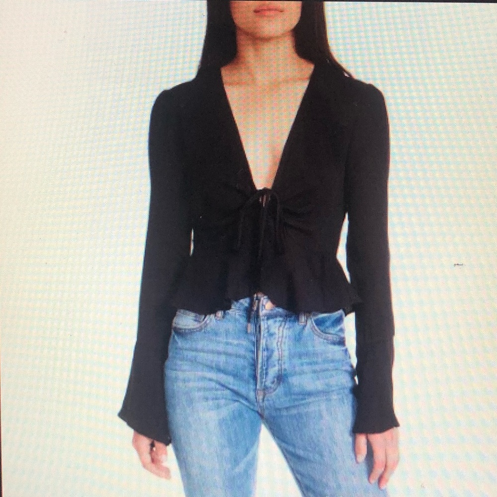 NWT AFRM Scarlett Tie Front Top